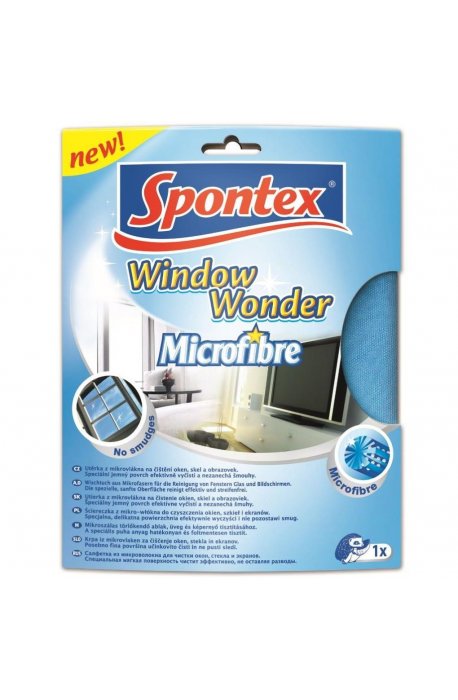 Gąbki, ścierki, szczotki - Spontex Ścierka Window Wonder Mikrofibra 97044097 - 