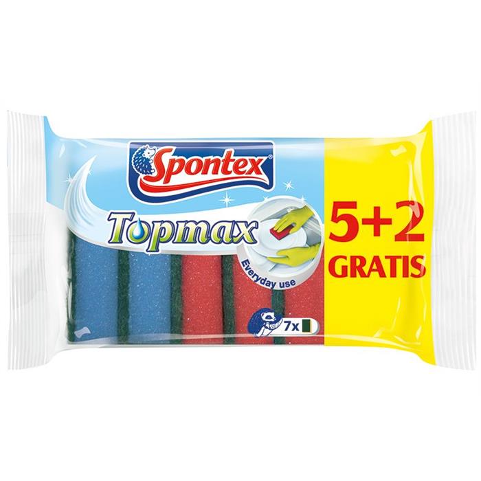 Druciaki, czyściki, zmywaki - Spontex Zmywak Topmax 5+2 70016  - 