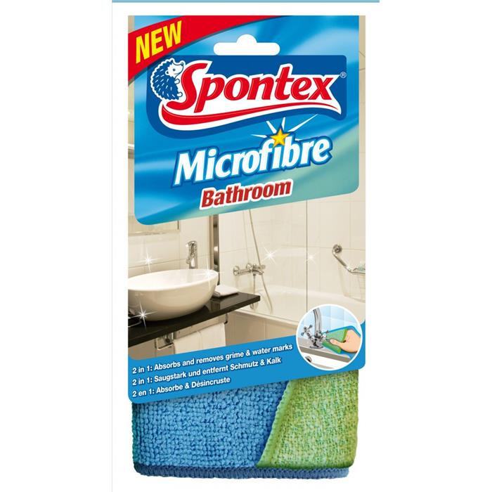 Gąbki, ścierki, szczotki - Spontex Ścierka Do Łazienki Bathroom Microfibra 50047 - 