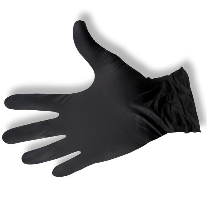 Rękawice - Rękawice zabiegowe nitrylowe M czarne Maxsafe bezpudrowe 100szt - 
