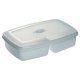 Pojemniki do żywności - Pojemnik Do Mikrofalówki Podwójny Biały 3104 Plast Team - 