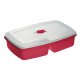 Pojemniki do żywności - Pojemnik Do Mikrofalówki Podwójny Czerwony 3104 Plast Team - 