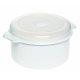 Pojemniki do żywności - Pojemnik Do Mikrofalówki 1,5l 3107 Okrągły Biały Plast Team - 