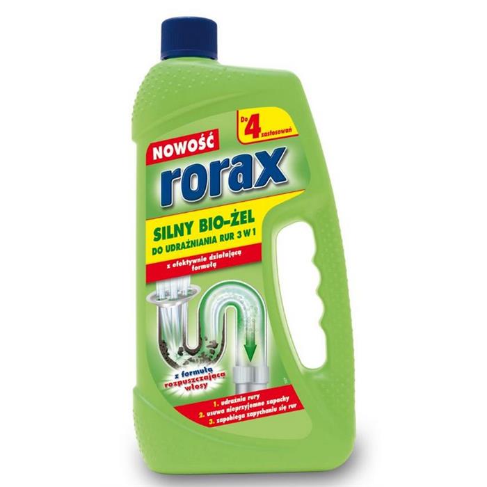 Płyny do WC lub łazienki oraz koszyki zapachowe - Rorax Bio Żel Do Udrożniania Rur 1000ml Zielony - 