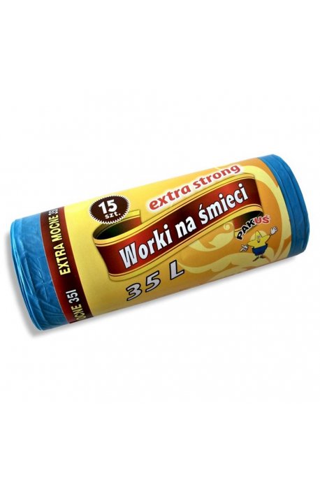 Worki na śmieci - Pakuś Worki Extra Strong 35l A15 Niebieskie 5468 P - 