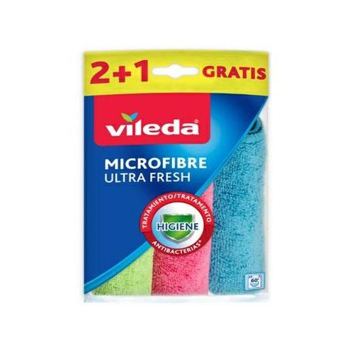 Gąbki, ścierki, szczotki - Vileda Ścierka Mikrofibra Ultra Fresh 2+1 162660 - 