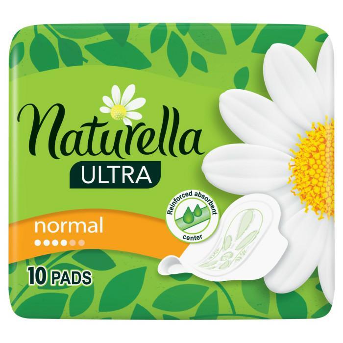 Chusteczki podpaski higieniczne - Podpaski Ze Skrzydełkami 10szt Naturella Ultra Normal - 
