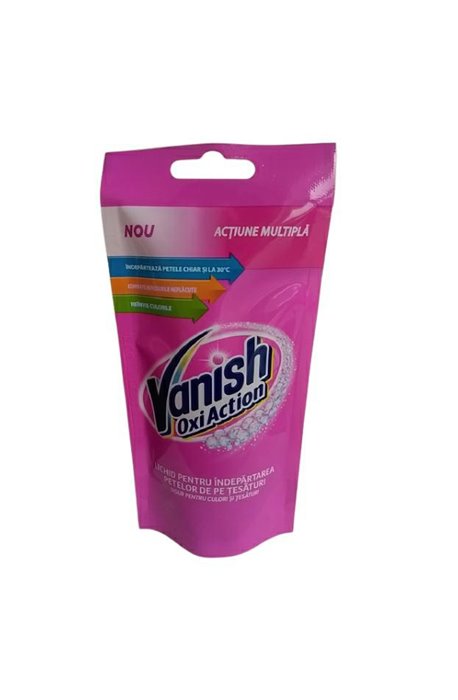 Odplamiacze do tkanin - Vanish Oxi Action Odplamiacz Liquid Pink 100ml - 