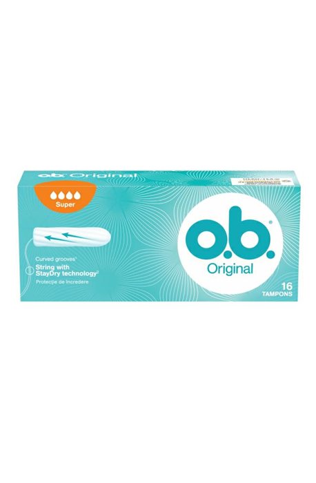 Chusteczki podpaski higieniczne - Tampony O.B. Original Super 16szt  - 