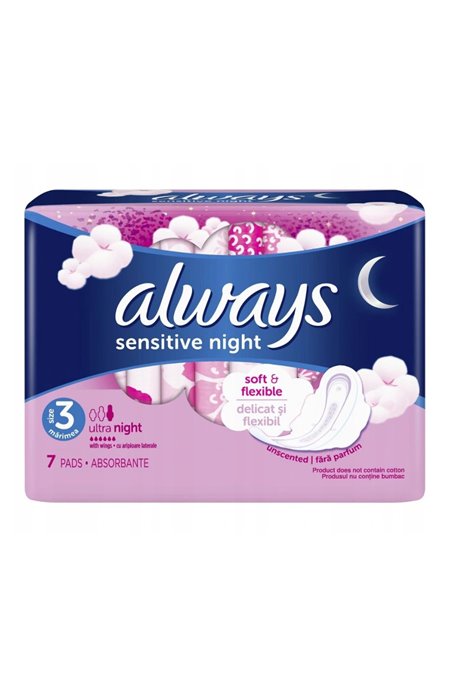 Podpaski Always Sensitive Ultra Night 7szt