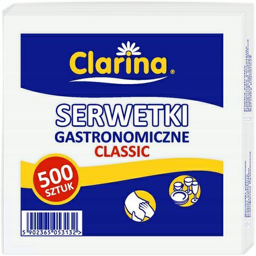 Serwetki Gastronomiczne Clarina Białe 15x15cm 500szt